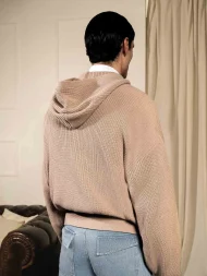 Ffected 'Seoul' Knit Hoodie CopperBeige (3)