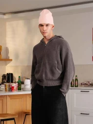 Ffected 'Seoul' Knit Hoodie Grey (2)