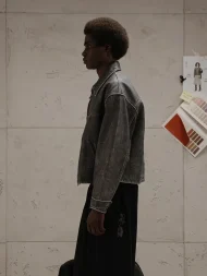 Ffected 'Almés' Leather Jacket Washed Grey (3)