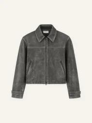 Ffected 'Almés' Leather Jacket Washed Grey (5)