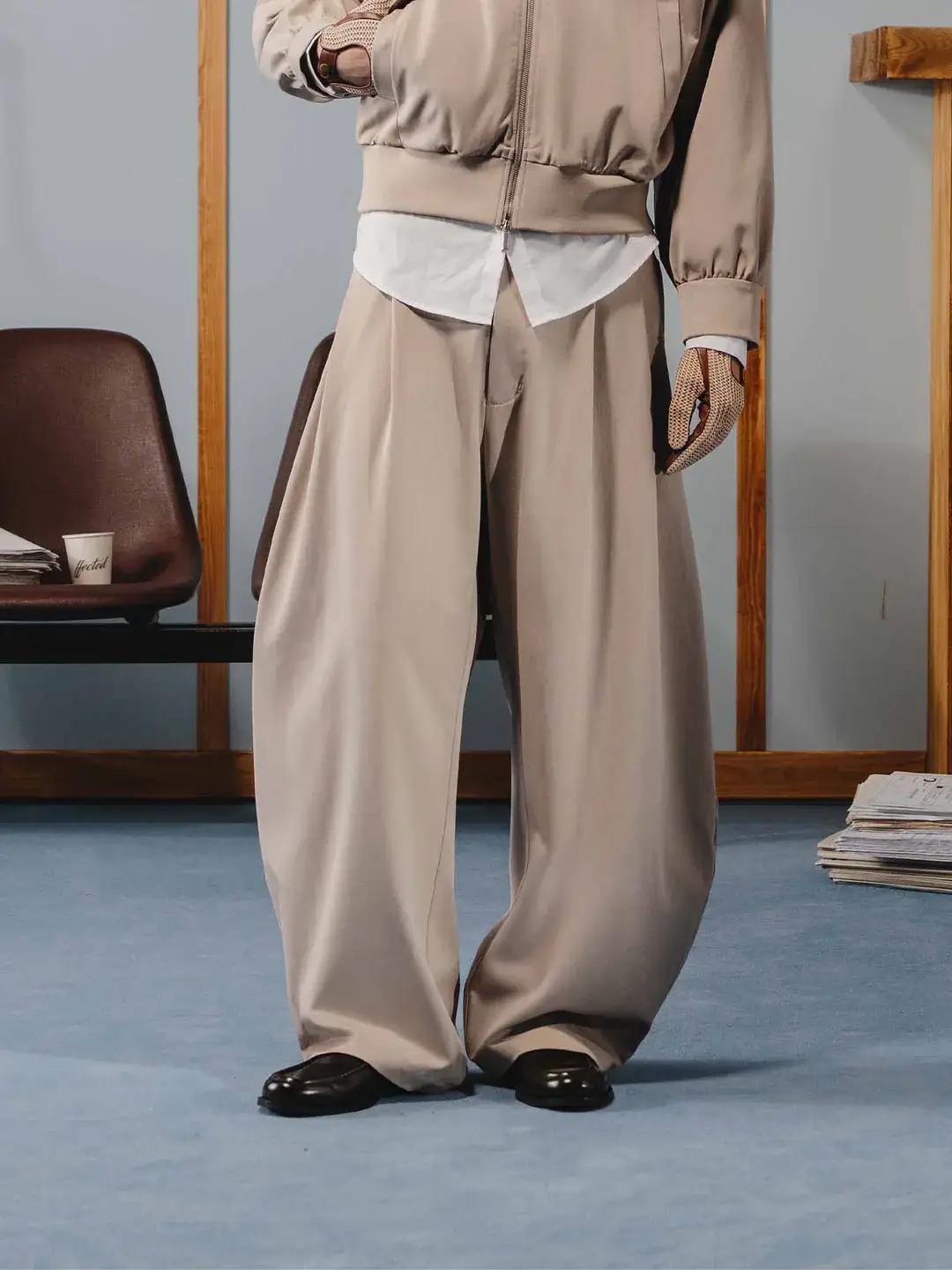 Ffected 'Avel' Pleated Pants Oat (3)