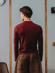 Ffected 'Basement' Henley Shirt Burgundy (1)