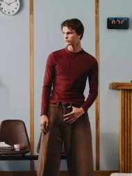 Ffected 'Basement' Henley Shirt Burgundy (3)