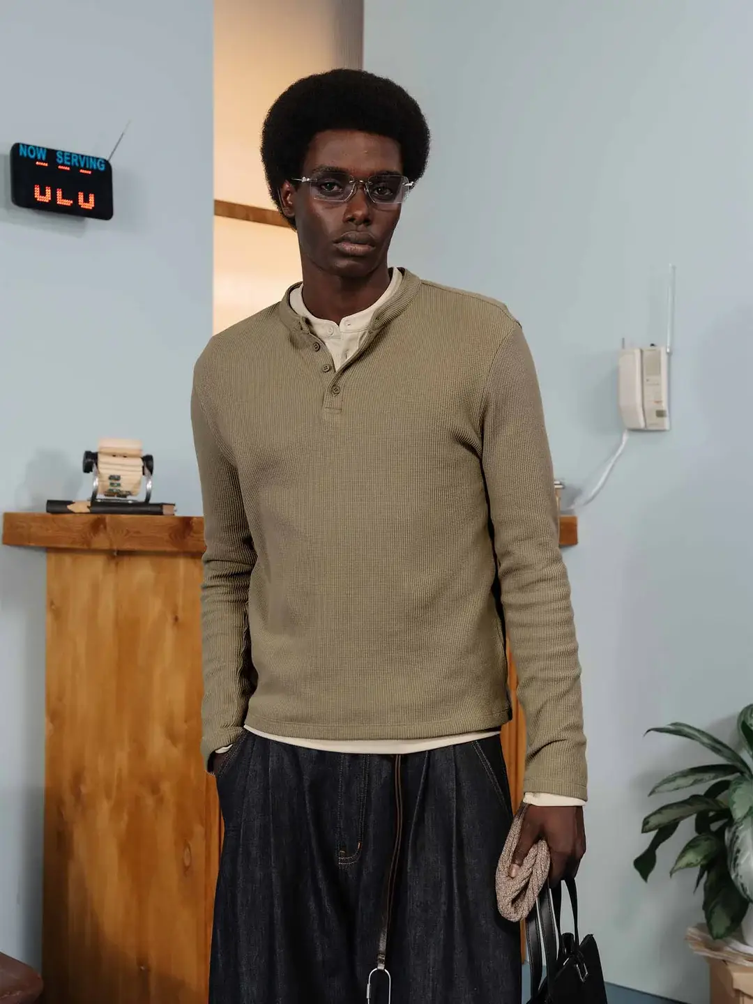 Ffected 'Basement' Henley Shirt Olive (3)