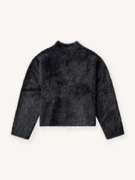 Ffected 'Ivaz' Fuzzy Knit Sweatshirt Black (3)