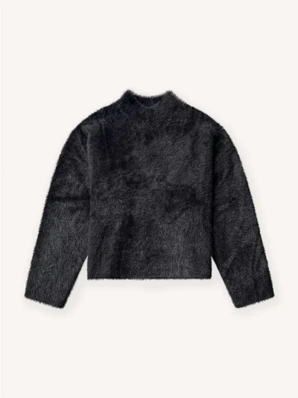 Ffected 'Ivaz' Fuzzy Knit Sweatshirt Black (3)