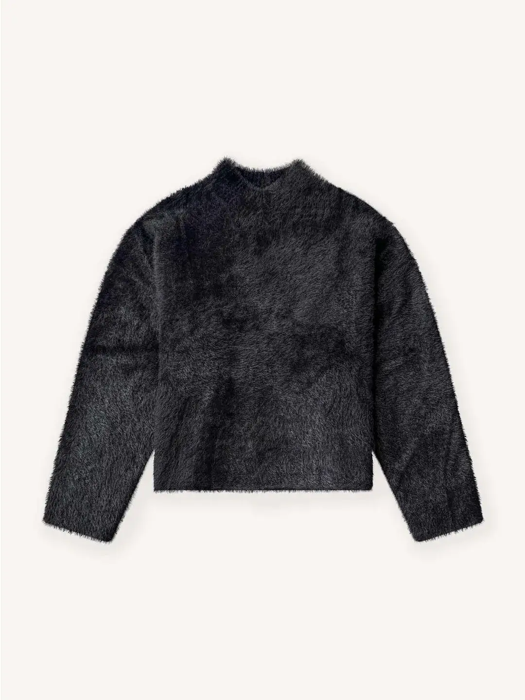 Ffected 'Ivaz' Fuzzy Knit Sweatshirt Black (3)