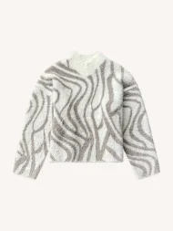 Ffected 'Ivaz' Fuzzy Knit Sweatshirt Grey (3)