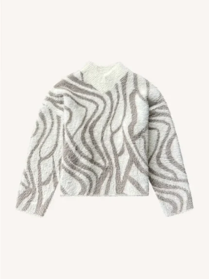 Ffected 'Ivaz' Fuzzy Knit Sweatshirt Grey (3)