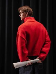 Ffected 'Mare' Mohair Zipper Red (1)