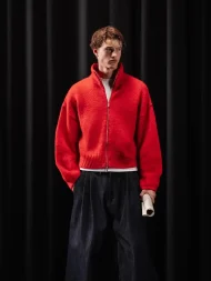 Ffected 'Mare' Mohair Zipper Red (2)