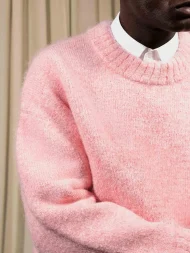 Ffected 'Moena' Mohair Knit Sweatshirt Pink (1)