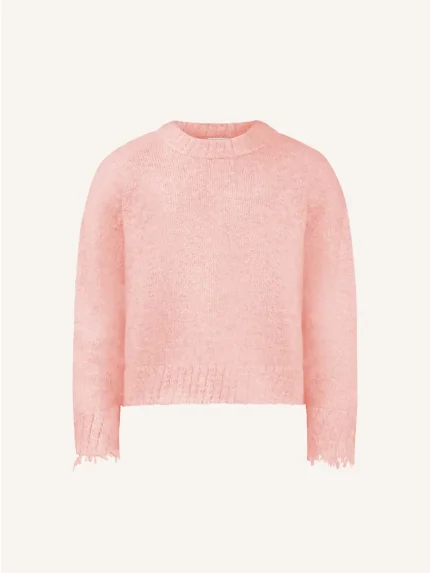 Ffected 'Moena' Mohair Knit Sweatshirt Pink (5)