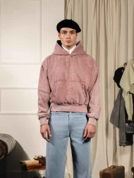 Ffected 'Orí' Denim Hoodie Washed Red (3)