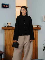 Ffected 'Seona' Cardigan Sweater Black (3)