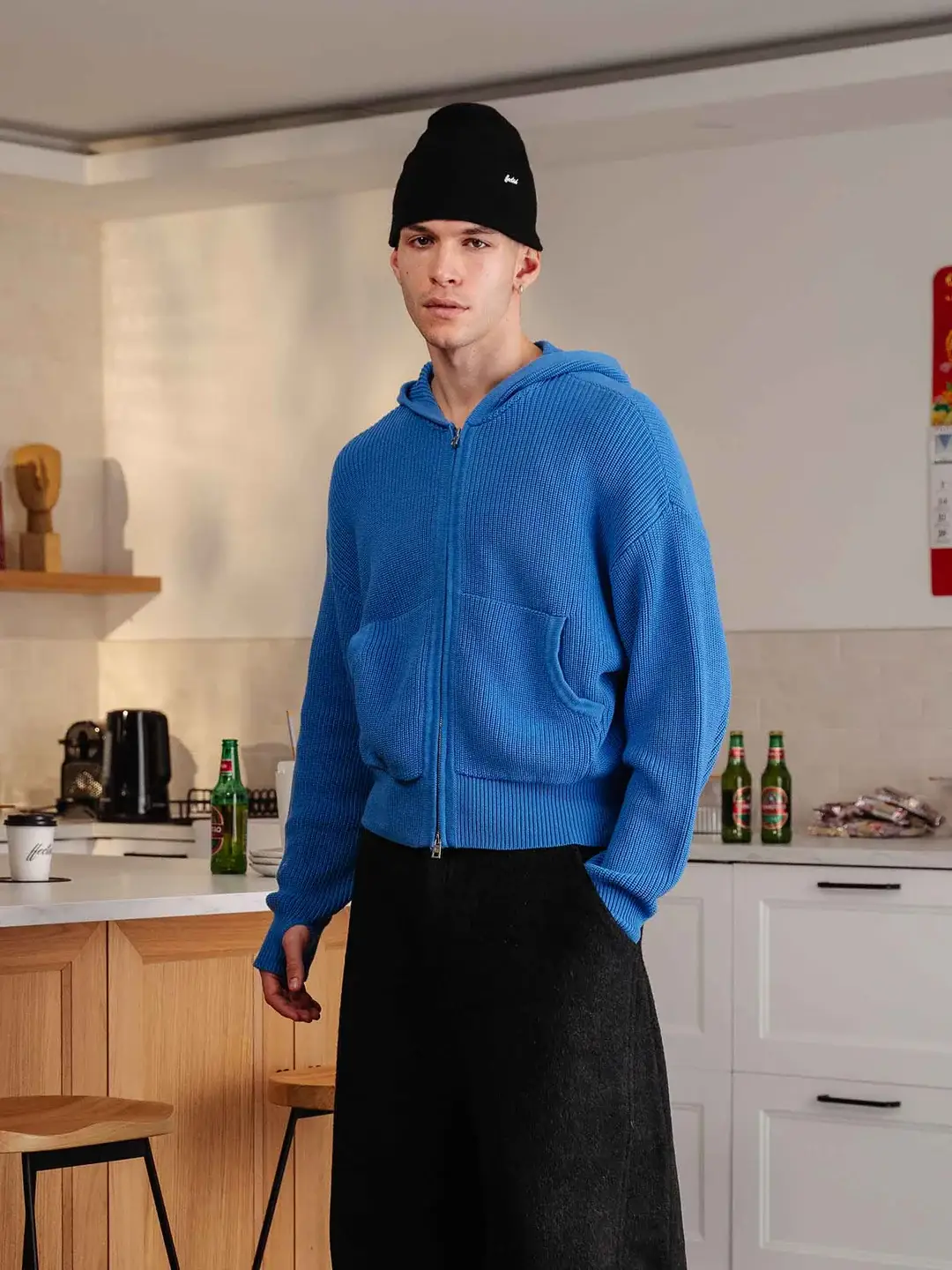 Ffected 'Seoul' Knit Hoodie Blue (1)