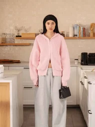 Ffected 'Seoul' Knit Hoodie Pink (2)